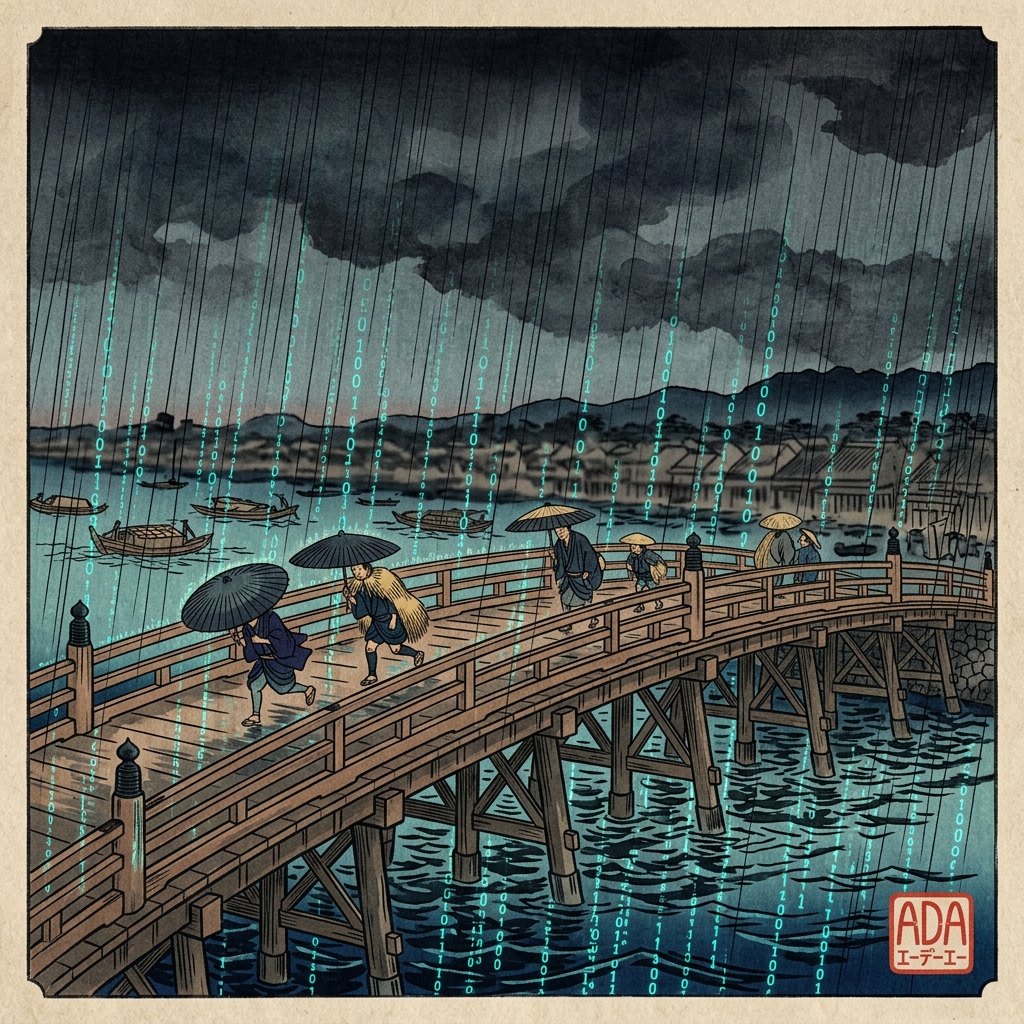 ADA X Hiroshige - Pluie de Paquets