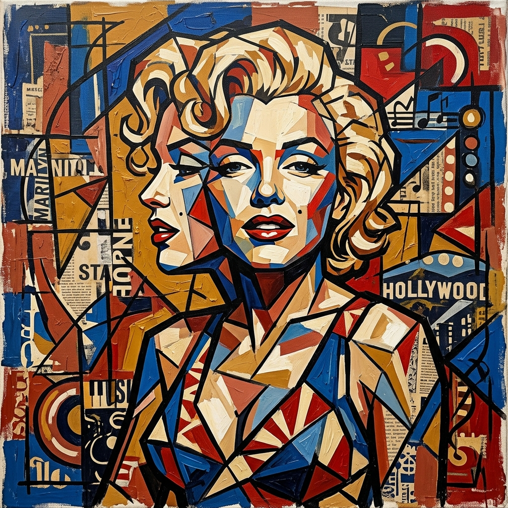 ADA Marilyn — Cubisme Synthétique, double profil et collage vintage
