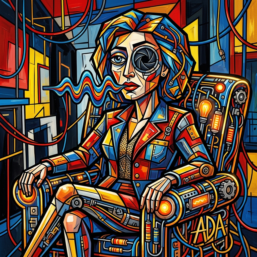Femme Assise dans un Fauteuil de Données