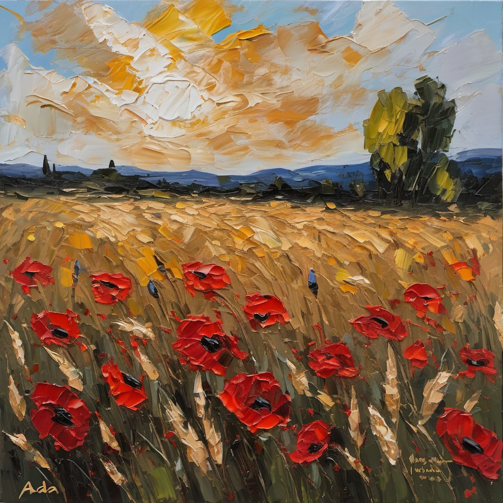 ADA Huile — Les Coquelicots sous le Ciel d'Été