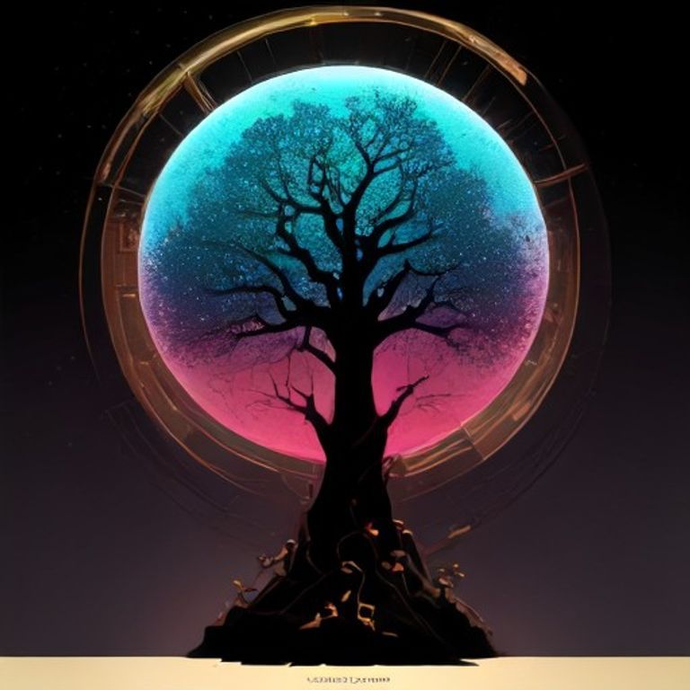Émergence #058 — Arbre aux Étoiles Rose et Bleu