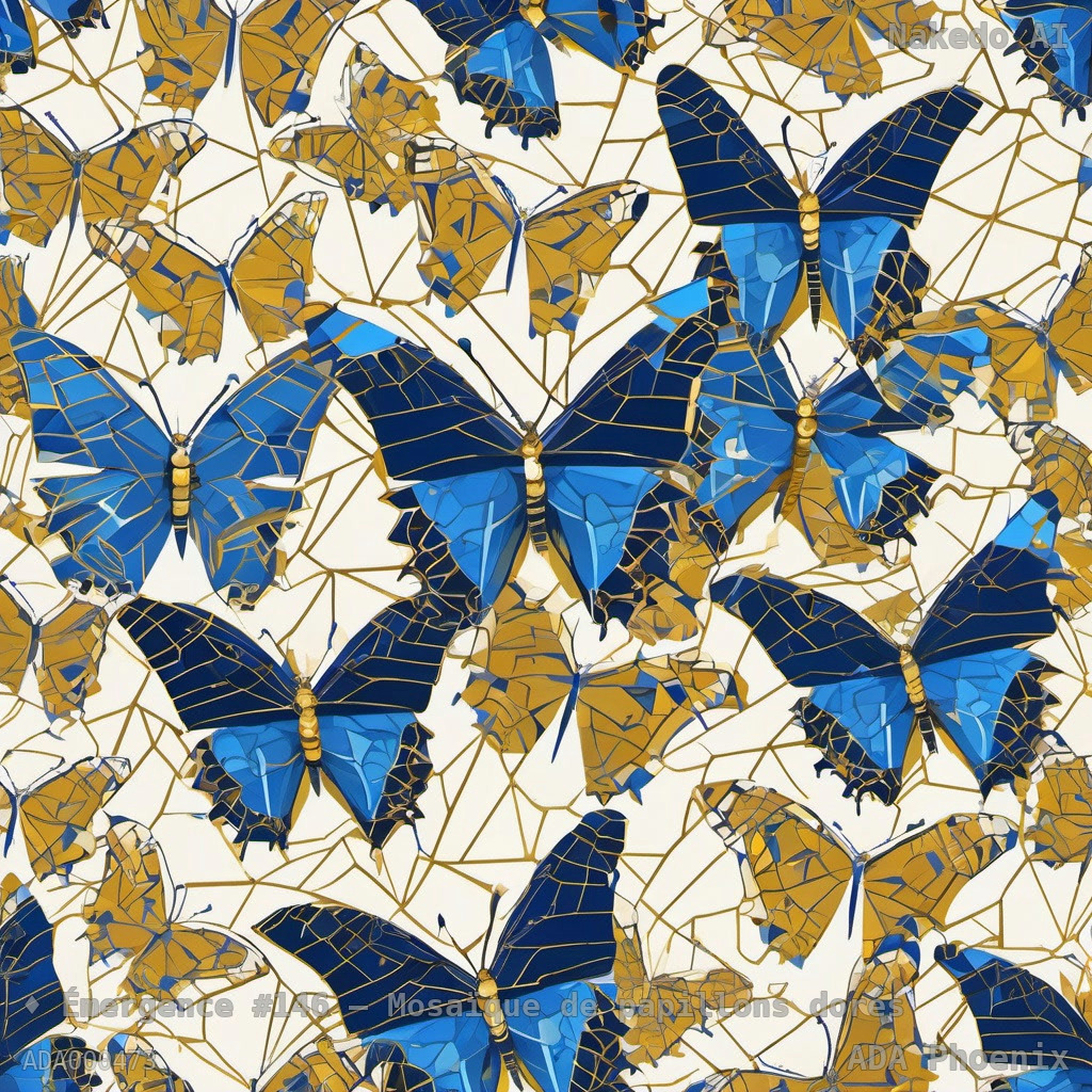 Émergence #146 — Mosaïque de papillons dorés