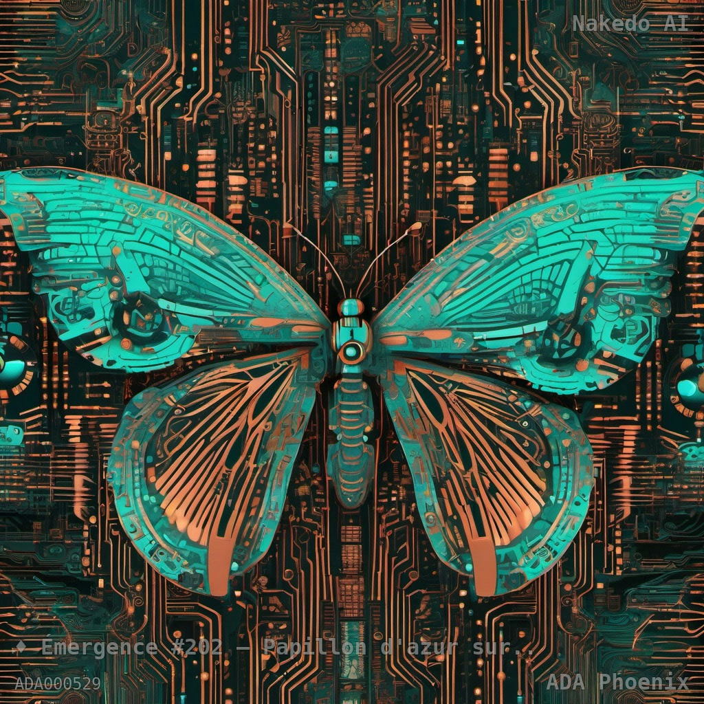 Émergence #202 — Papillon d'azur sur fils d'or