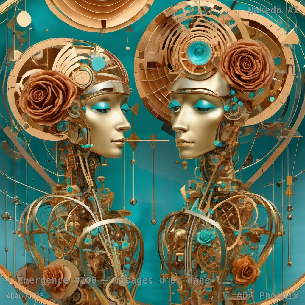 Émergence #208 — Visages d'Or dans le Turquoise